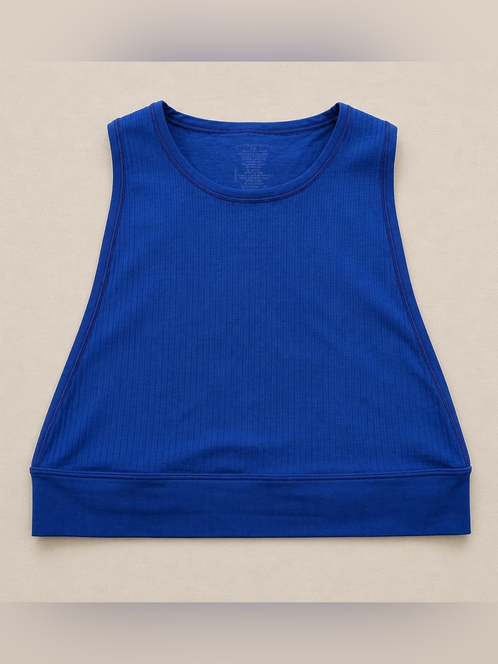 Anthropologie Blue Ribbed Racerback Cropped Active Tank Top